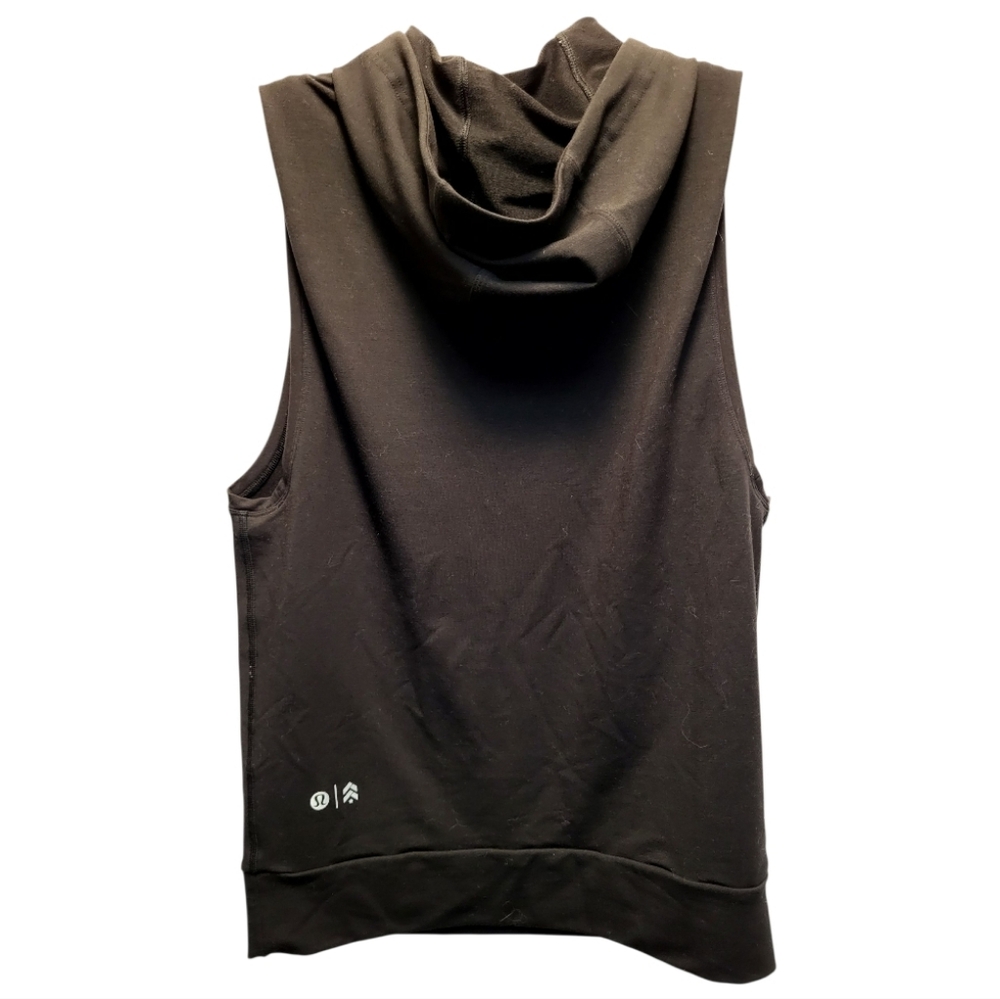 Lululemon X Barrys Black 'Stronger as One' Sleeveless Hoodie - Size 2 - Picture 5 of 8